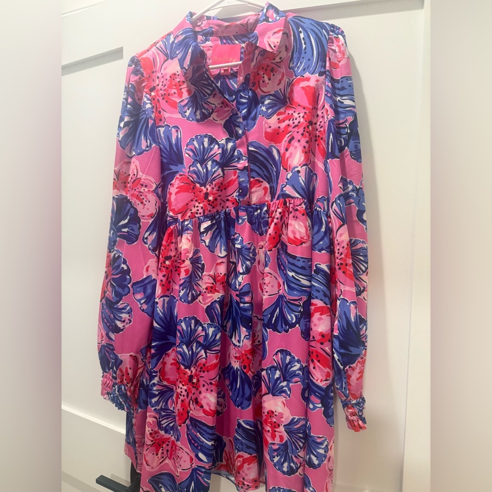 Lilly Pulitzer Arlie Swing Dress Plumeria Pink in a Holidaze